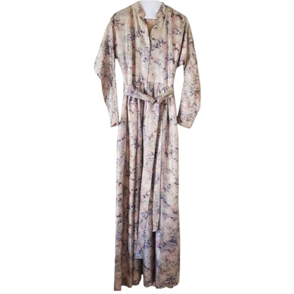 Vintage Juel Park of Beverly Hills Pink Purple Satin Dressing Gown
